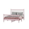thumbnail image 6 of Full Platform Bed with Gourd-Shaped Headboard and Footboard, Modern Minimalist Wooden Platform Bed Frame for Adults, Men, Women, No Box Spring Needed, Pink, 6 of 8