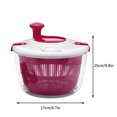 thumbnail image 2 of Vegetable Dehydrator Salad Spinner | Hand Crank Dryer for Fruits & Greens | Quick Water Removal | 5 Quart Transparent Bowl | Wash Rinse Dry Spin Basket, 2 of 4