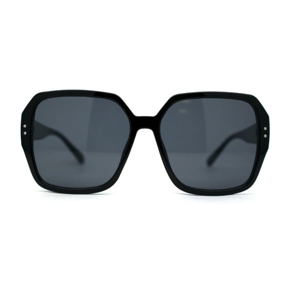 Womens Thin Plastic Oversize Butterfly Designer Sunglasses All Black