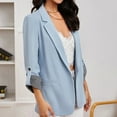 thumbnail image 5 of Weikingp Womens Blazer, Women'S Solid Colour Lapel Pocket Suit Jacket Blazers for Women Business Casual Blazers for Women Sky Blue Xl, 5 of 9