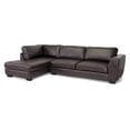thumbnail image 2 of Baxton Studio Orland Brown Leather Modern Sectional Sofa Set with Left Facing Chaise, 2 of 6