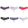 thumbnail image 3 of Calzoncillos de encaje sin entrepierna para mujer Cuerdas Disfraz de lencería Blanco, 3 of 9