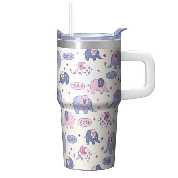 20oz elephant Tumbler with Handle Long Lasting Travel Car Home Cup Perfect Graduation Christmas Gift for Women Men elephant Lovers