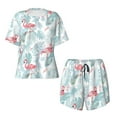 thumbnail image 4 of Kdxio Tropical Flamingo Print Pajamas Sets for Women Short-Sleeved Pjs with Lounge Shorts Two Piece Sleepwear S-4XL, 4 of 9