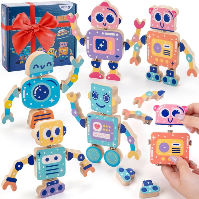 Building Toys KODATEK de madera con cierre a presión para niños de 3 a 6 años
