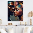 thumbnail image 2 of Designart Loving Couple Kissing Floral Design V Canvas Wall Art, 2 of 5