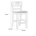 thumbnail image 5 of Benjara Kimberly 24" Counter Height Chair Set of 2- Black Wood- Gray Fabric, 5 of 6