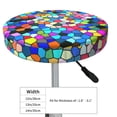 thumbnail image 4 of Daiia Colorful Tie Dye Stained Glass 2 Stool Covers Round,Round Bar Stool Covers Waterproof Bar Chair Covers Washable Stool Cushion Slipcover for 12-14 Inch Chair-13 inch, 4 of 7