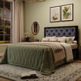 thumbnail image 2 of Amolife Full Size Bed Frame with Upholstered Headboard and Elevated Footboard, 12.5" Under-Bed Storage Space, No Box Spring Needed, Black, 2 of 9