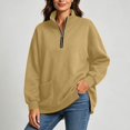 thumbnail image 3 of cocolona Womens Half Zip Pullover Sweatshirts Casual Long Sleeve Stand Collar Shirts Workout Loose Solid Color Tops, 3 of 8