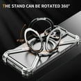 thumbnail image 5 of Frameless Magnetic Phone Case for iPhone 16 Pro Max,360°Rotatable Ring Kickstand,Compatible with Mag-Safe,Bezel Less Minimalist Shockproof Rugged Metal Bumper Borderless Phone Case,Silver, 5 of 8