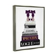 thumbnail image 5 of Stupell Industries Fashion Designer Shoes Bookstack Purple Gold Watercolor Luster Gray Framed Floating Canvas Wall Art, 16x20, by Amanda Greenwood, 5 of 5