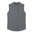 thumbnail image 5 of Otntypg Womens Cotton Linen Tank Tops Trendy Sleeveless Summer Casual Button Down Beach Vacation Shirts Lightweight Gauze Oversized Boho Blouse with Pockets, 5 of 8