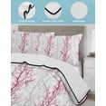 thumbnail image 4 of Red Grey Branch Twin XL Size Down Alternative Comforter, Lightweight Comforter Quilt Bedding Set with Pillow Shams Spring Summer Pastoral Botanical All Seasons Bed Comforter Duvet Insert 68"x98", 4 of 7