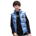 thumbnail image 1 of Gibobby Chamarra niñoNiños Bebé Niños Niñas Sin mangas Abrigos de invierno Chaqueta con capucha Chaleco Prendas de vestir exteriores Trajes Ropa(Azul, 5-6 Años), 1 of 5