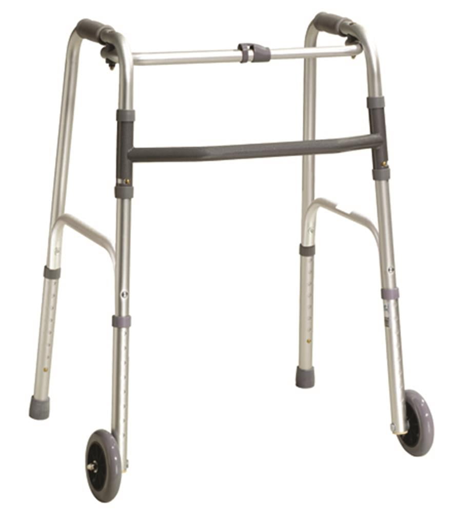 Drive Medical Walker Folding OneButton Adult w/5 Wheels Part No.10212