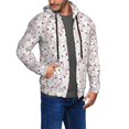 thumbnail image 2 of Wukai Cute Rabbit Print Men's Zip-Up Hoodie,Fleece Full-Zip Hoodie for Men, Hooded Sweatshirt-X-Large, 2 of 5