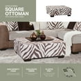 thumbnail image 4 of Furniture Classics Model 08CTA-A413V2 Square Arm Series Brown and White Zebra Upholstered Ottoman, 4 of 8