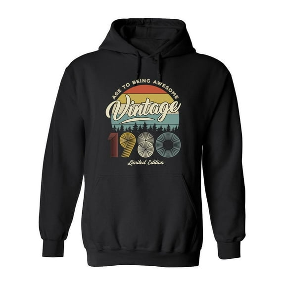 Awesome Vintage 1980 Hoodie Men -Image by Shutterstock, Male 3X-Large