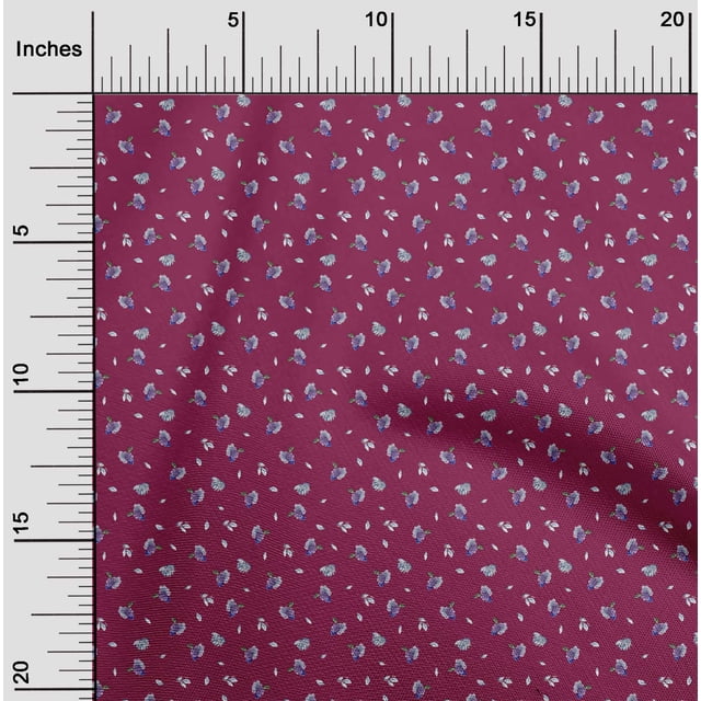 oneOone Tissu Polyester Lycra Feuilles & Raisins Imprimé Tissu au Mètre 56 Pouces de Large