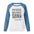 thumbnail image 4 of IROINNID Women's Long Sleeve Sweatshirt Round Neck Mid-Length Print Stylish Tops Pullover Sweatshirts, Blue, 4 of 4