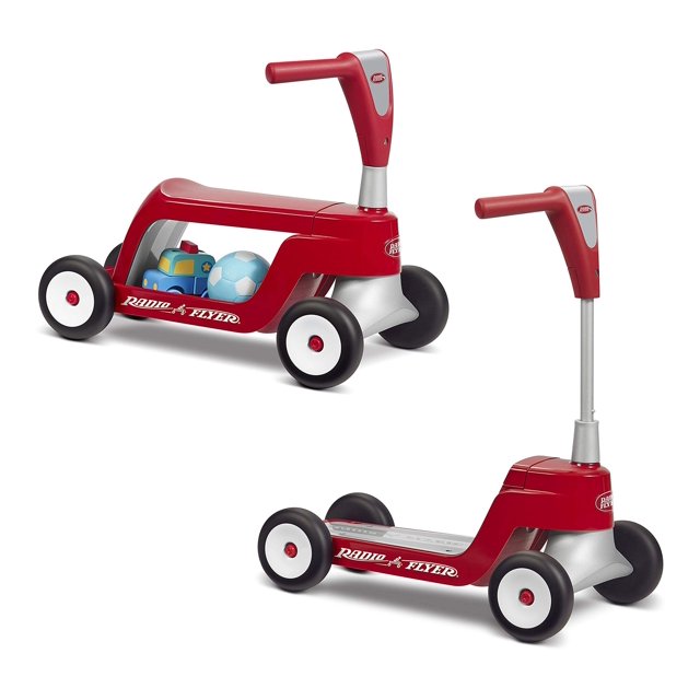 Radio Flyer, Scoot 2 Scooter, Scooter y Montable para Niños 2 Juegos en 1, Peso Máximo 20 Kilogramos, Recomendado para Niños de 1 a 4 Años, Colo Radio Flyer NA