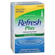 Refresh Plus Moisture Long Lasting Relief Lubricant Eye Drops, 50ct, 4-Pack