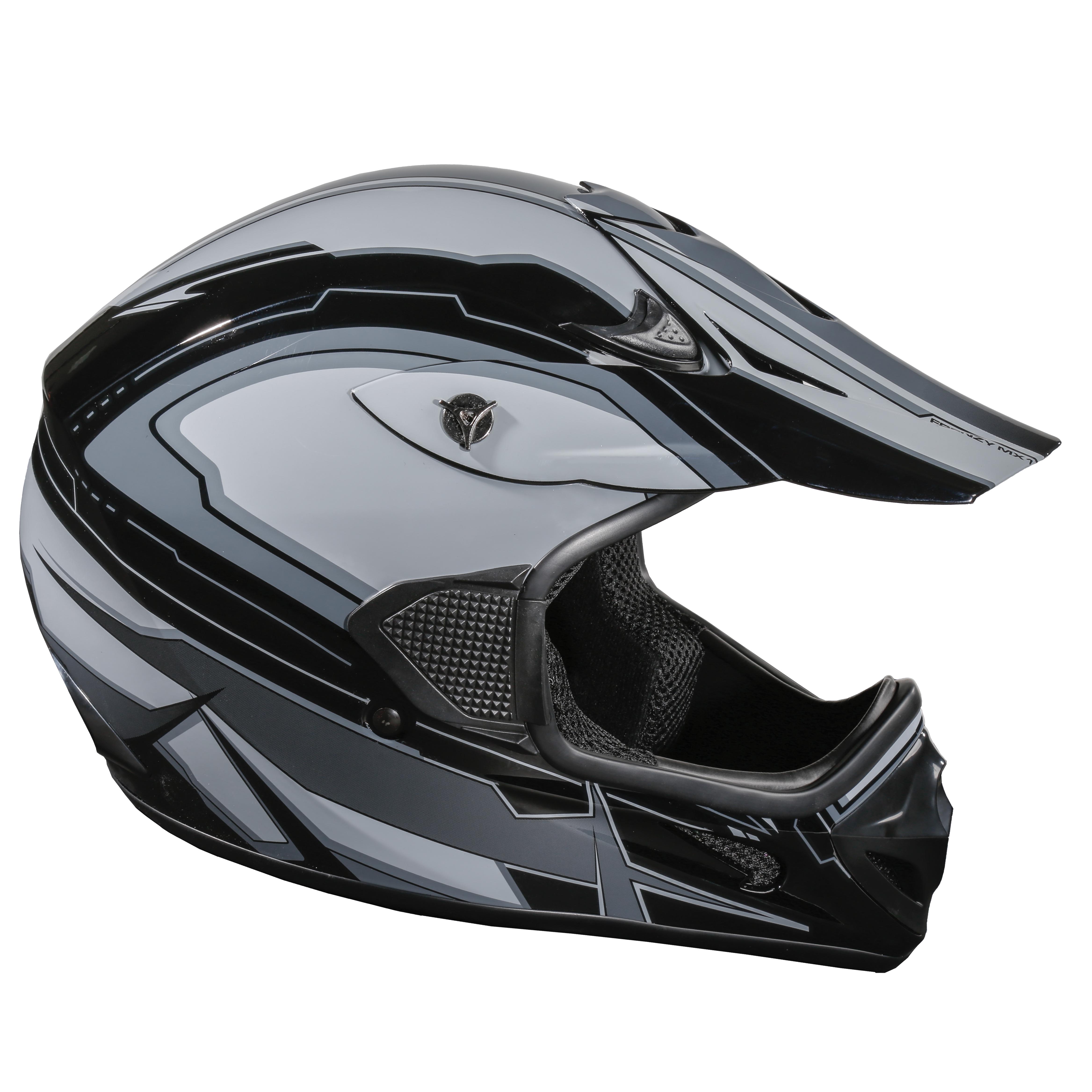 Adult Frenzy MX off-road ATV Helmet DOT Approved Black/Grey, Medium - image 3 of 10