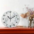 thumbnail image 2 of GZHJMY Modern White Marble Texture Wall Clock, Silent Non Ticking Battery Operated Vintage Round PVC Clocks for Kitchen Home Office School Decorative, 2 of 5