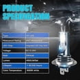 thumbnail image 4 of 2pcs H7 Led Headlight Bulb Kit Car Fog Light Bulbs High Low Beam 110w 30000lm Super-Bright 6000k White Led Lights For Vehicles, 4 of 4