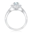 thumbnail image 2 of Pompeii 1 1/4 Ct Diamond Cushion Halo Criss Cross Engagement Ring 10k White Gold, 2 of 4