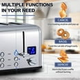 thumbnail image 6 of 4 Slice Toaster, Ultra-Clear LED Display & Extra Wide Slots, Dual Control Panels of 6 Shade Settings, Cancel/Bagel/Defrost Function, Removable Crumb Trays, Stainless Steel Toaster, 6 of 6