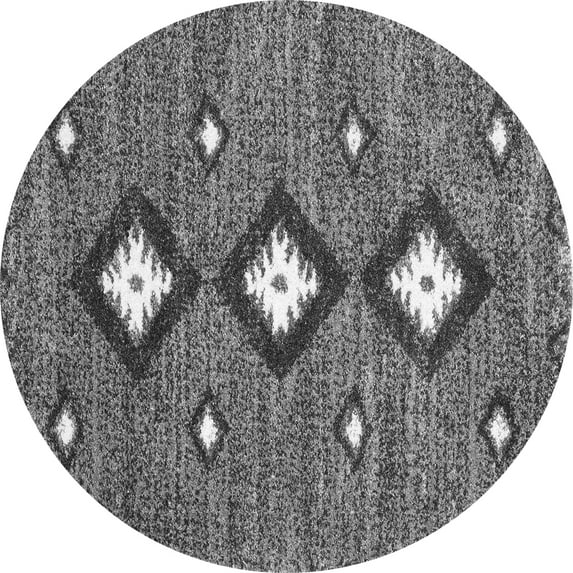 Ahgly Company Indoor Round Abstract Gray Contemporary Area Rugs, 5' Round