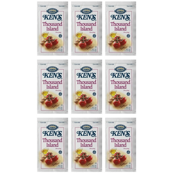 20 Count | Salad Dressing Packets | Individual Single Serve Salad Dressing condiment packets | 1.5 Oz Per Pouch (Thousand Island Dressing)