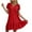 Red, variant on yillto Women's Summer Dress Puff Short Sleeve V Neck Ruffle Hem Loose Flowy Elegant Mini Dresses