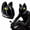 BLACK-Cat print, variant on HNJMOTO Personalized Cool Cat Ear Motorcycle Helmet Four Seasons Full Helmet DOT