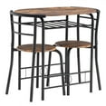 thumbnail image 3 of Zimtown 3 Piece Dining Set Compact 2 Chairs and Table Set with Metal Frame and Shelf Storage Bistro Pub Breakfast Space Saving for Apartment and Kitchen, 3 of 17