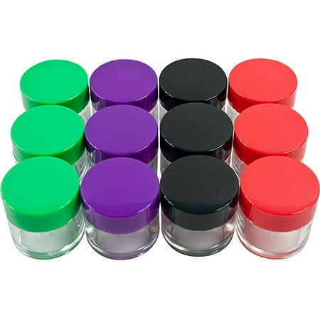 Colored Jars - Stalwart Set of 12 20mL Color Coded Plastic Jars