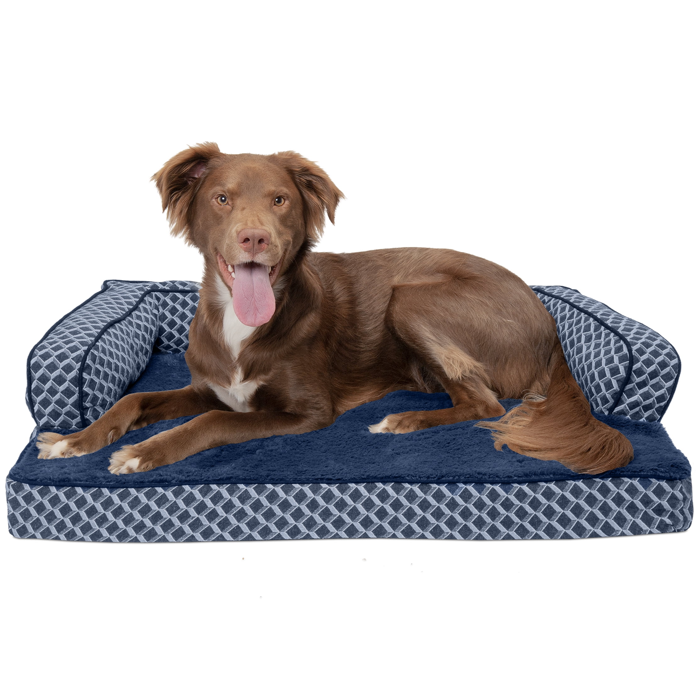 FurHaven Pet Dog Bed Cooling Gel Memory Foam Orthopedic Plush & Decor