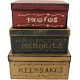 thumbnail image 2 of CVHOMEDECO. Primitive Vintage Rectangular Photos, Memories, Keepsakes Cardboard Nesting Boxes, Large 12 X 9 X 5-1/2 Inch. Set of 3., 2 of 5