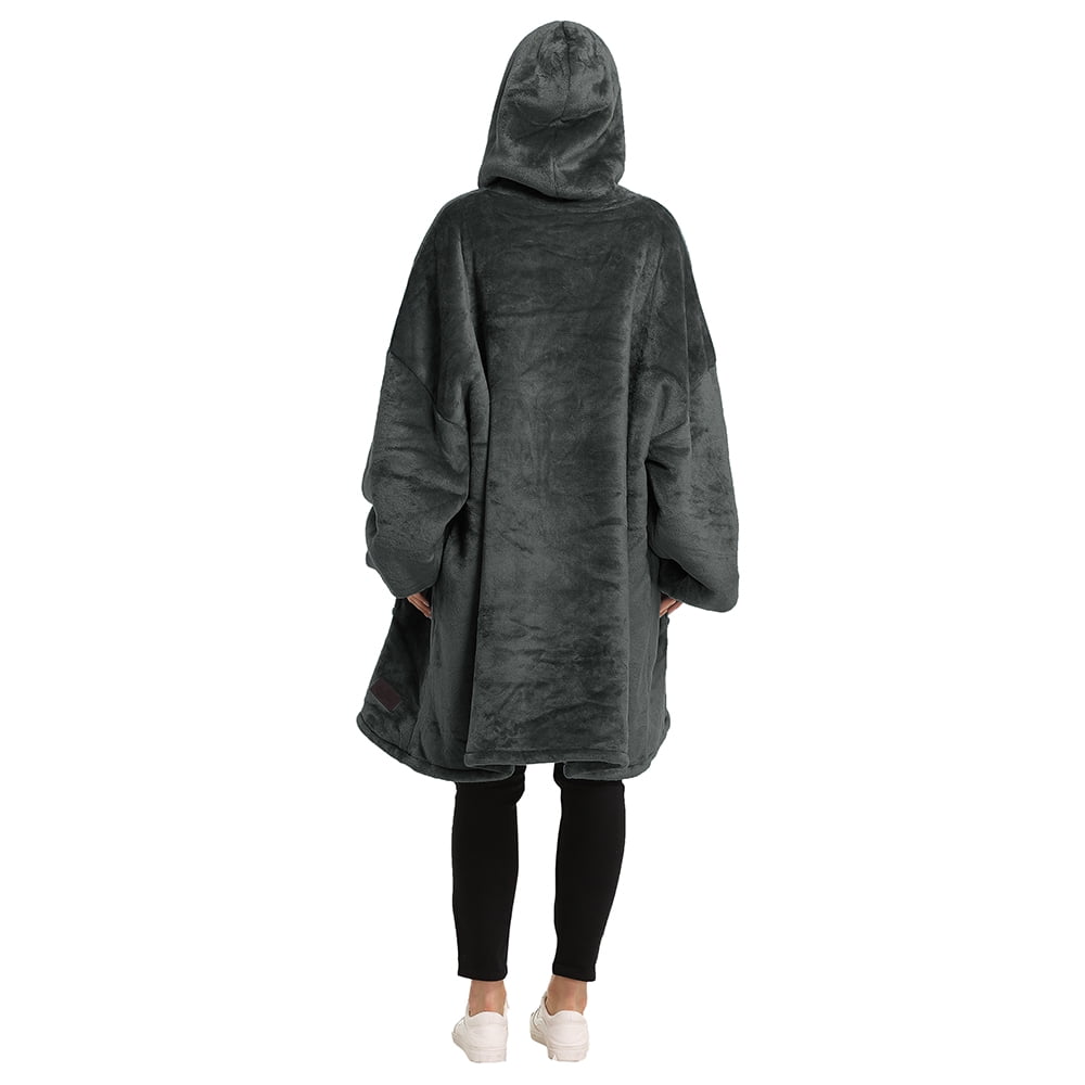 Oversized Hoodie Sweatshirt, Wearable Sherpa Blanket Pullover, Soft Warm Comfortable Portable Travel Sweater Pillow for Adults Men Women, Gift for Her