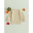 thumbnail image 3 of Toddler Girls Boys Sweatshirts Halloween Clothes Pumpkin Letter Print Crew Neck Long Sleeve Pullovers Fall Tops, 3 of 8