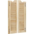 thumbnail image 6 of Swinging Door Cafe Doors, W24xH42.1in Wooden Half Saloon Door with 4 Metal Hinges, Double Entrance Partition for Kitchen Bar Cellar Porch Barn, Wood Color, 6 of 9