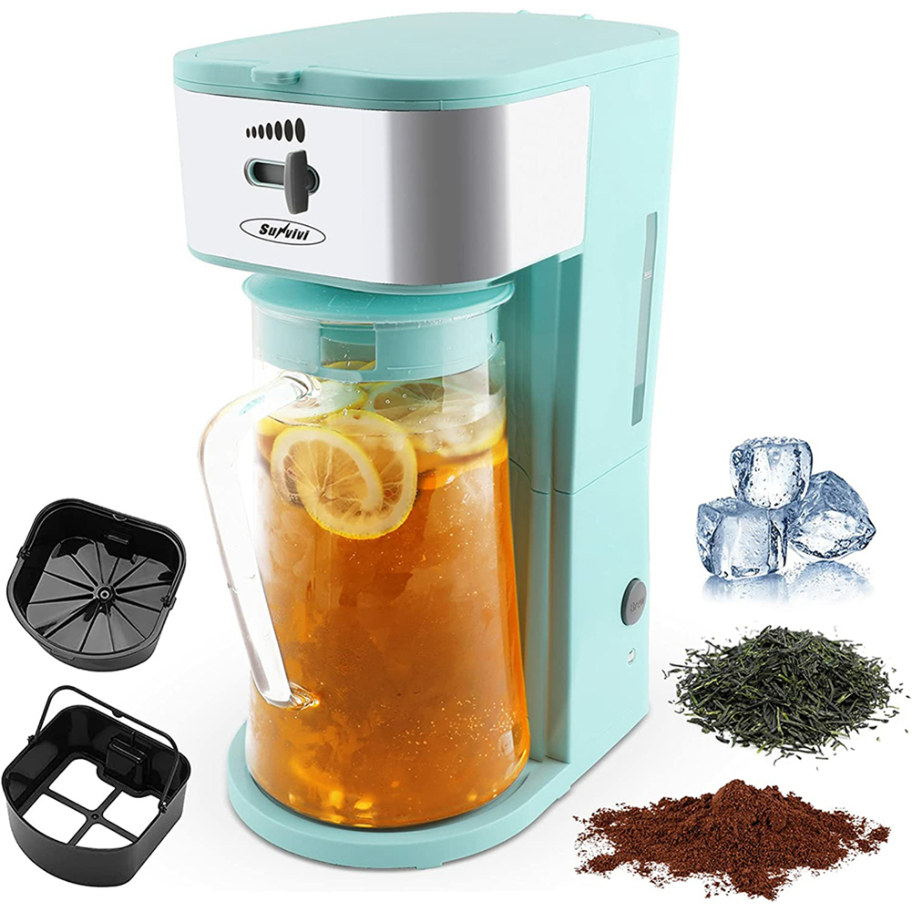 Iced Tea Maker With Upgrade 3 Quart Infusion Glass Pitcher,Ice Tea