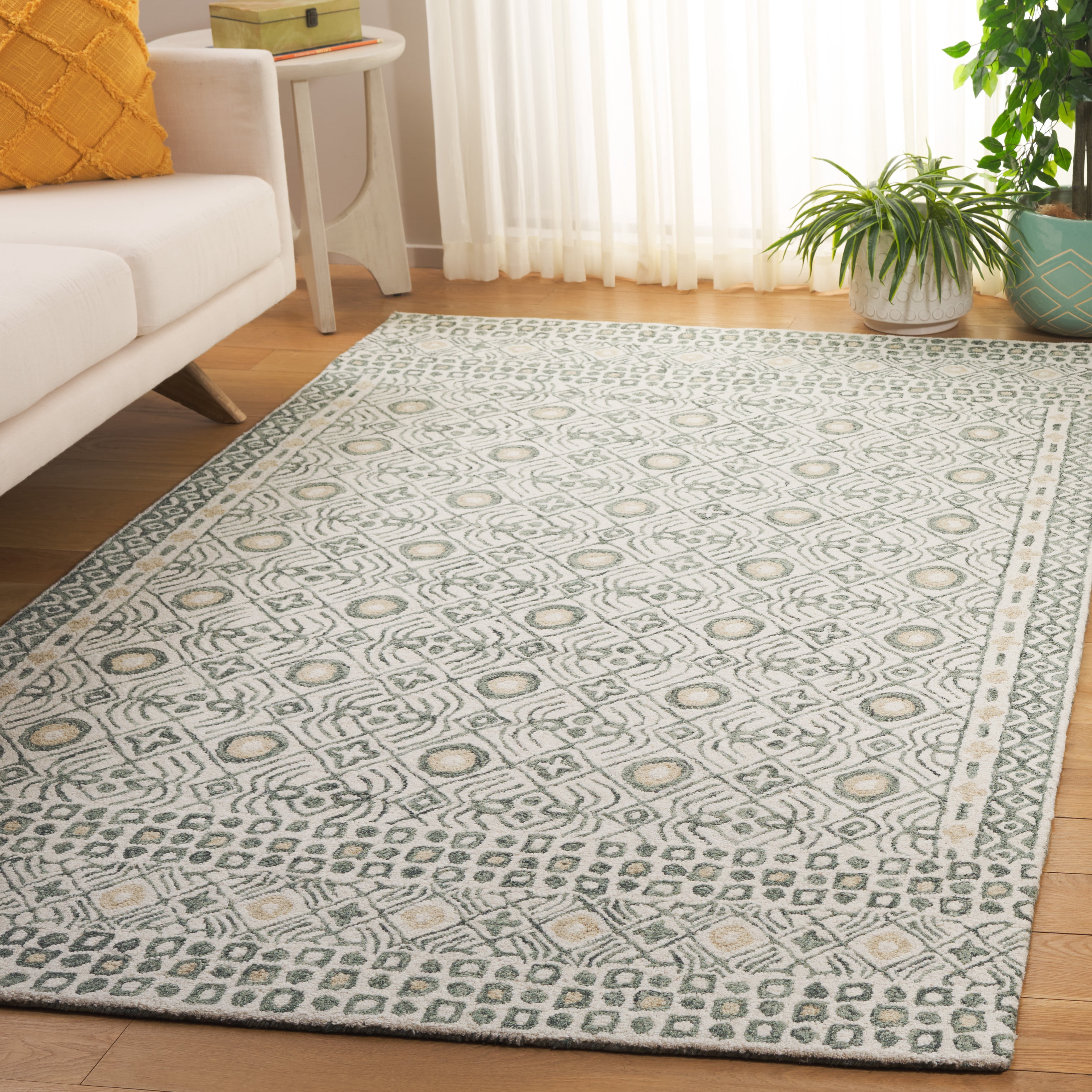 SAFAVIEH Micro-Loop Blazhe Floral Area Rug, Ivory/Gray, 8' x 10'