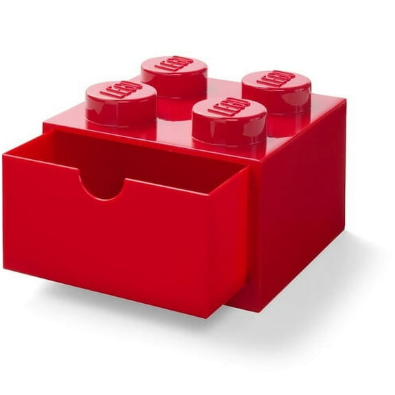 LEGO Desk Drawer Stackable Storage with 4 Knobs, in Red