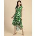 thumbnail image 2 of Moomaya Short Sleeve High-Low V Neck Printed Dress -Women's Stylish Summer Dress, 2 of 9