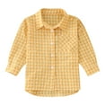 thumbnail image 1 of Gibobby Playera Termica Para Niños Primavera otoño niños pequeños niñas camisa de manga larga estampado a cuadros camisa Tops prendas de vestir para niños ropa(Amarillo, 4-5 Años), 1 of 5