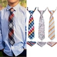 thumbnail image 6 of 3pcs Boys Pre-Tied Neckties & Pocket Square Set Adjustable Neck Strap Tie for Kids School Boys Ties, 6 of 6