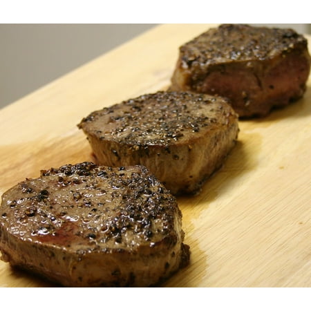 - LAMINATED POSTER Cooked Meat Pepper Dinner Filet Beef Steaks Meal Poster Print 24 x 36